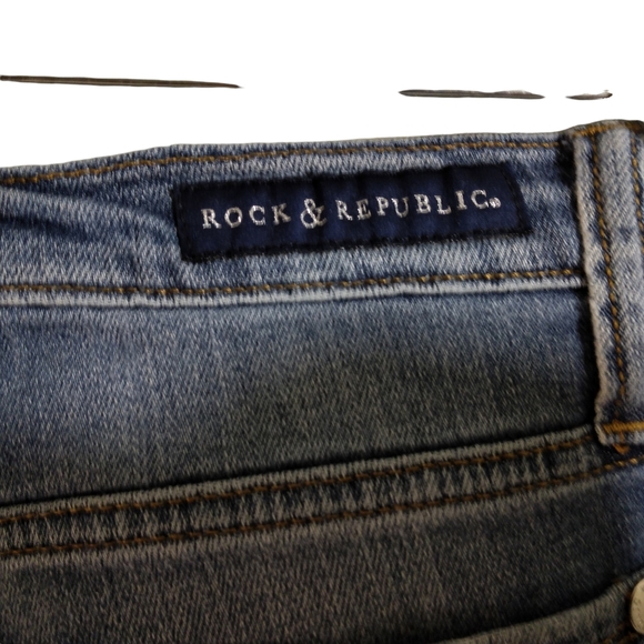 Rock & Republic indee jeans womens size 2 blue distressed denim stretch - Picture 9 of 10